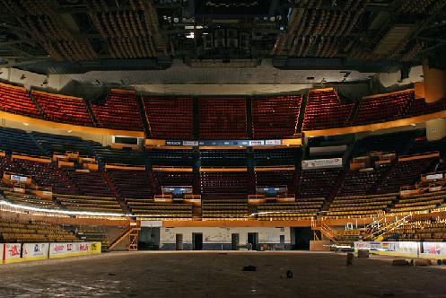 Picture taken in 2007, about a year before Fall 2008 demolition, the Aud stood quietly on Buffalos waterfront.  