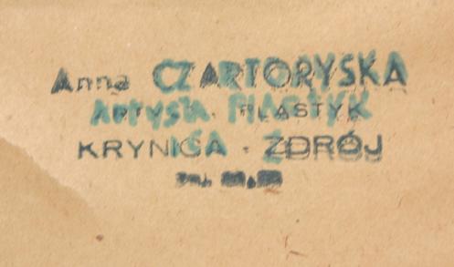 Found on back of Anna Czartoryska painting