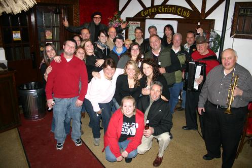 A local investment firm used a Forgotten Buffalo Tour for thier 2010 Holiday Office Party. Group at the Corpus Christi Athletic Club on Sears Street with Eddy and the Forgotten Buffalo Orchestra.