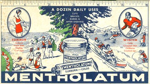 1930's ad card from Mentholatum