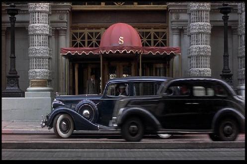 Image from film: Ellicott Square Building used as location for New York and Chicago Hotel scenes (1983)